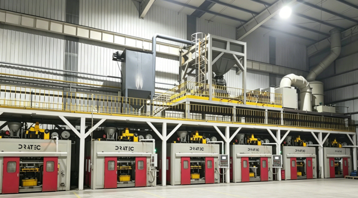 Industrial core shooting machines in a foundry